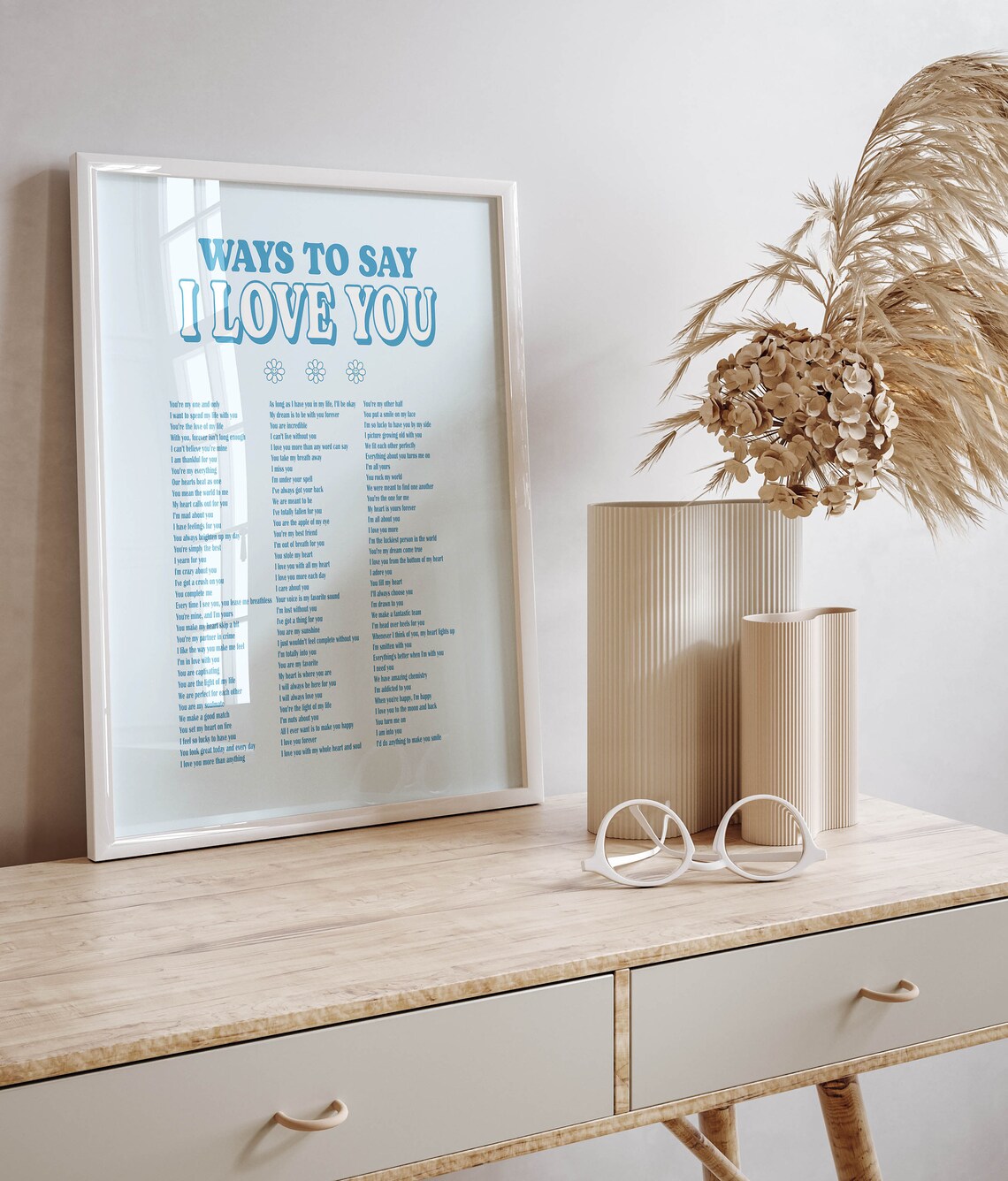 Ways To Say I Love You, Preppy Dorm Decor Art Print - Image 2