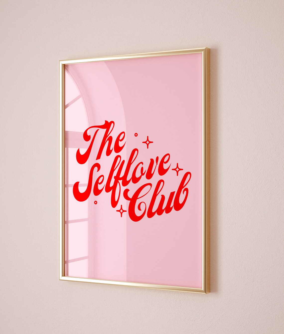 Selflove Club Motivational Quote Art Print, Retro Y2K