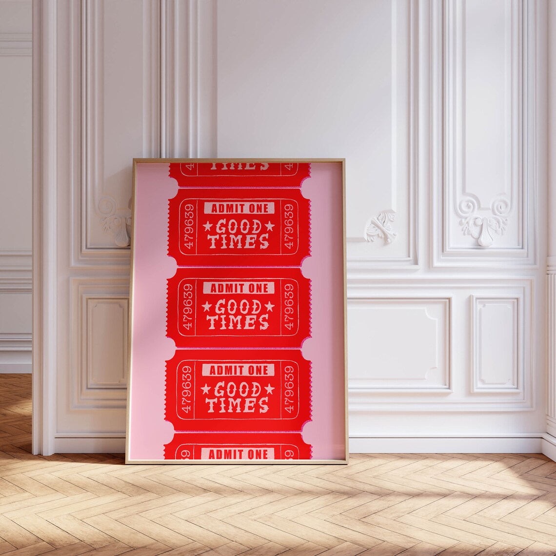 Good Times Ticket Motivational Art Print, Preppy Decor - Image 3