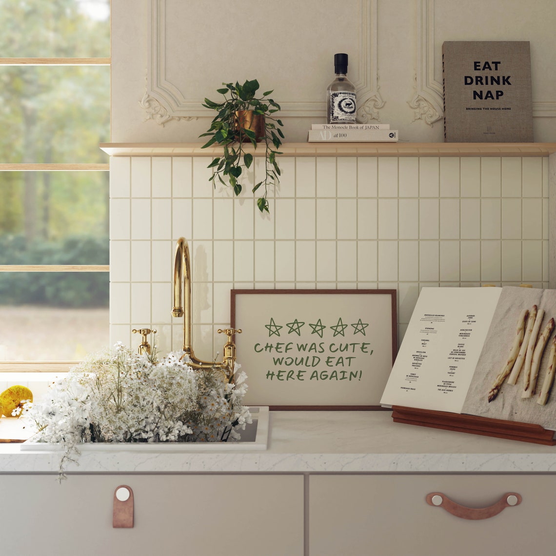 Chef Was Cute Would Eat Here Again Funny Kitchen Quote Print - Image 2