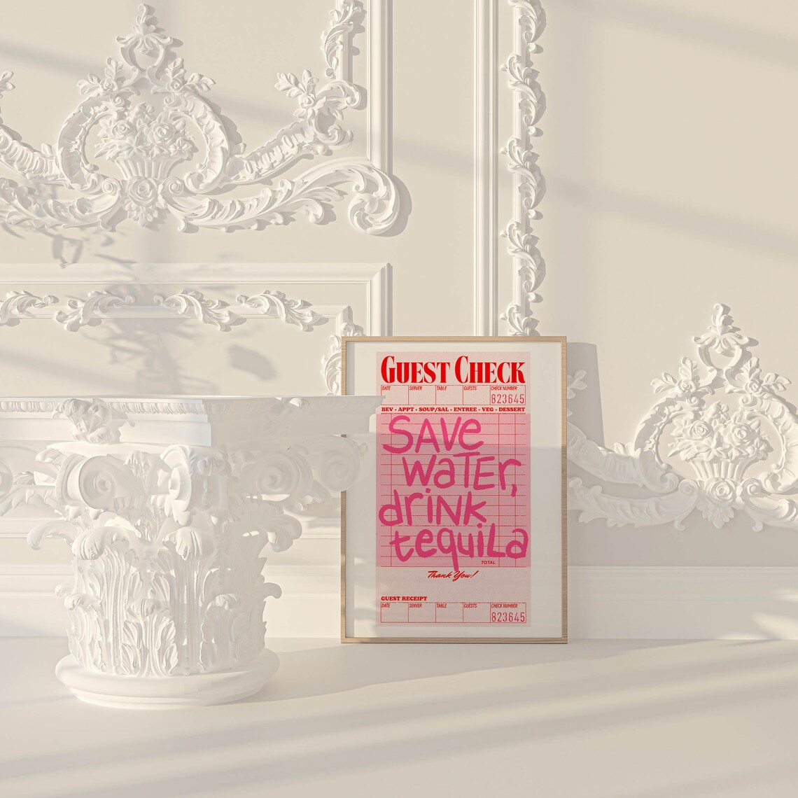 Guest Check Bar Cart Art Print, Trendy Dorm Decor - Image 2
