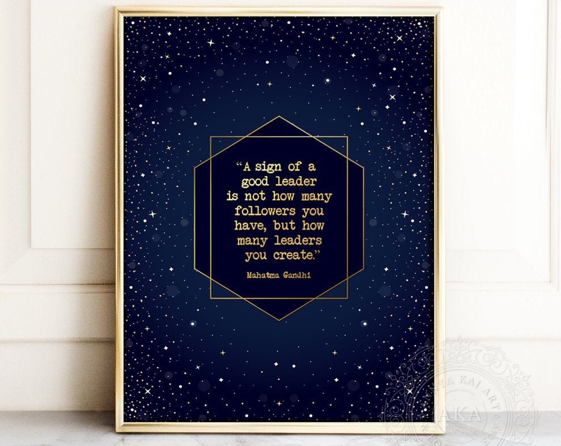 Mentor Gift Mentor Gift For Women Gandhi Quote A Sign Of A Good Leader Is Not How Many Followers You Have Gifts For Boss Female