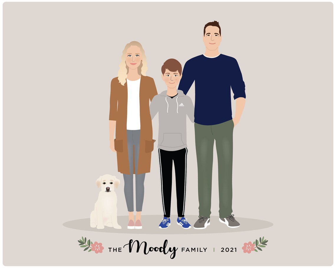 Custom Family Portrait, Personalized Family Art - Image 5