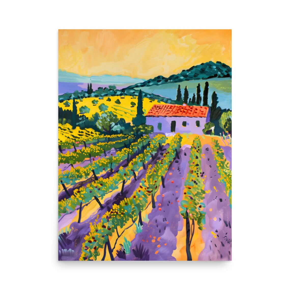 Henri Matisse Style Provence Vineyard Farmhouse Landscape Poster - Image 4