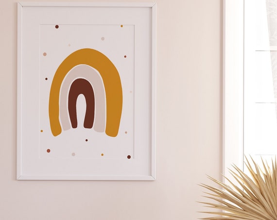 Rainbow Abstract Nursery Wall Art Gender Neutral Nursery Boho Nursery Minimalist Kids Room Kids Decor