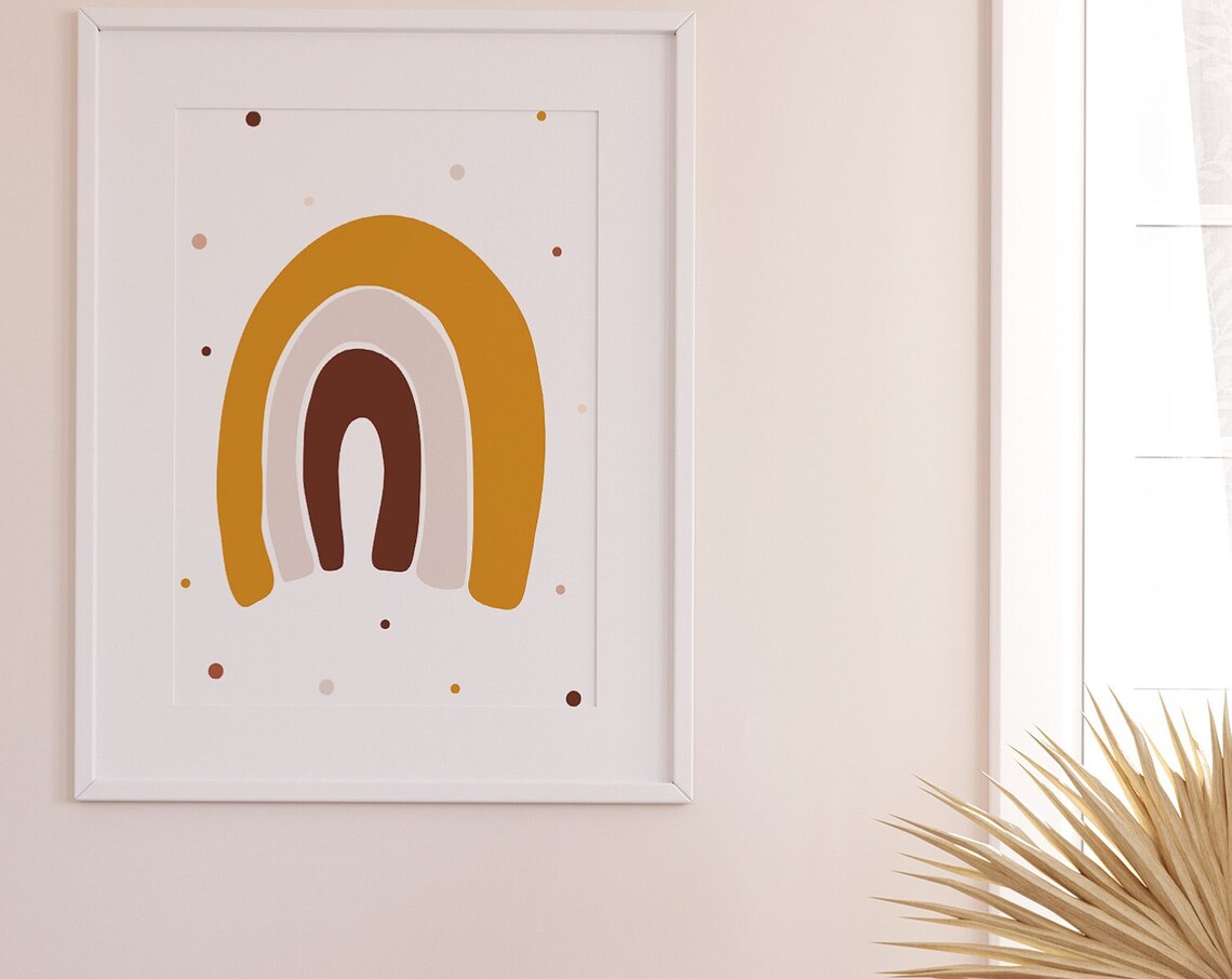 Rainbow Abstract Nursery Wall Art Gender Neutral Nursery Boho Nursery Minimalist Kids Room Kids Decor