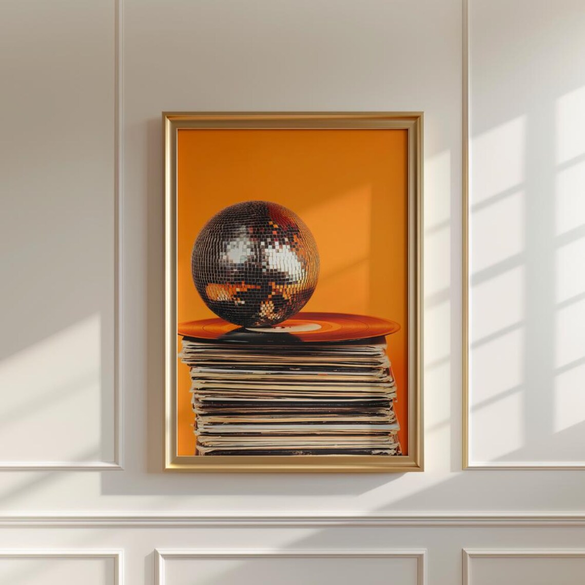 Retro Vinyl Music Poster, Vintage Disco Ball Decor - Image 2