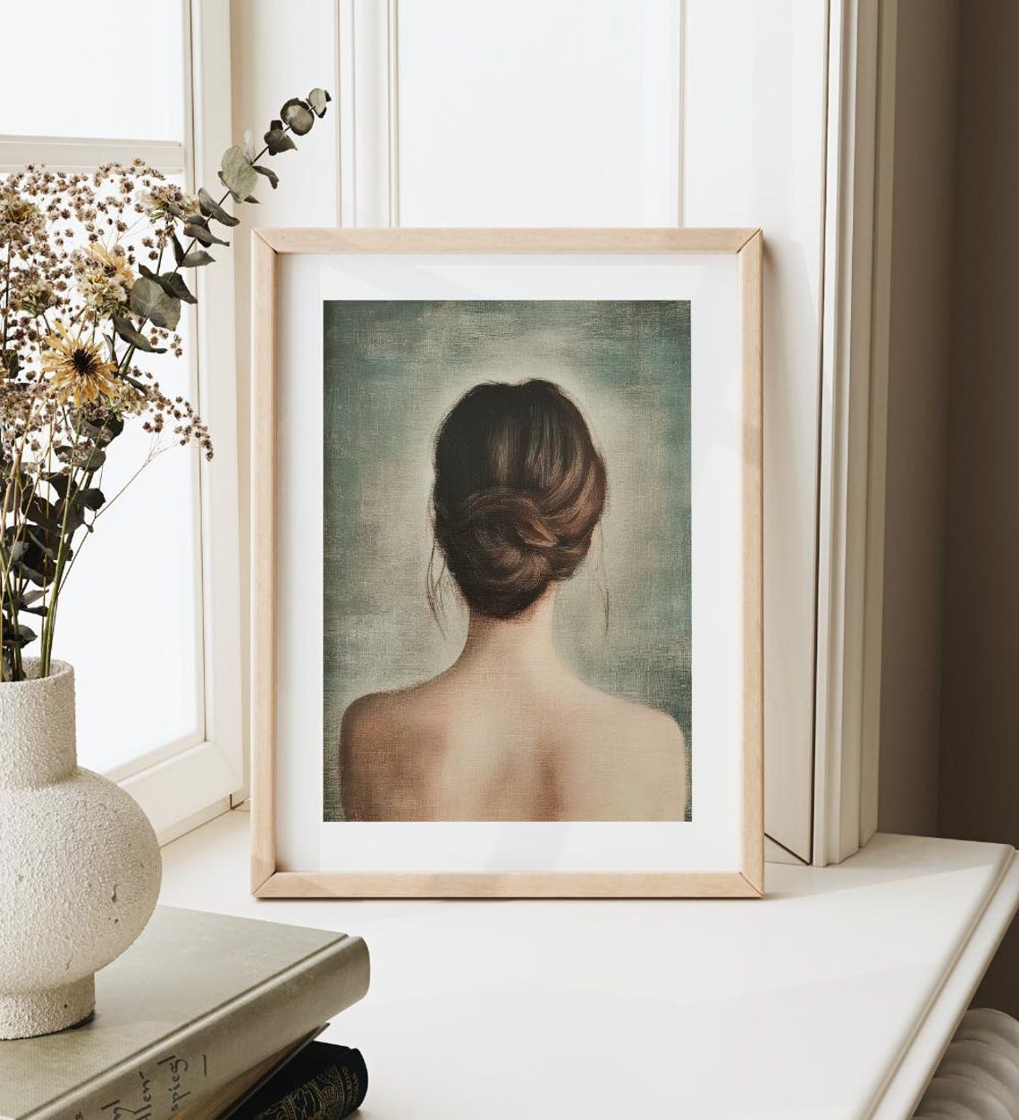 Her Oil Painting Print Elegant Woman Figure Art Her Portrait Giclee Poster Back Of Woman Artwork Feminine Wall Decor - Image 3