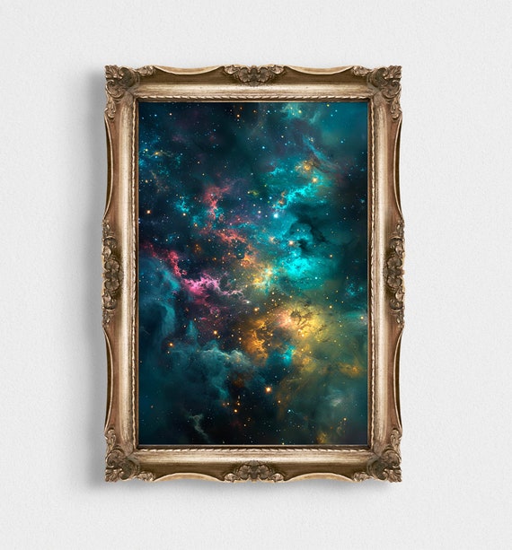 Celestial Night Sky Print Starry Sky Poster Enchanting Night Landscape Wall Art Instant Milky Way Wall Decor
