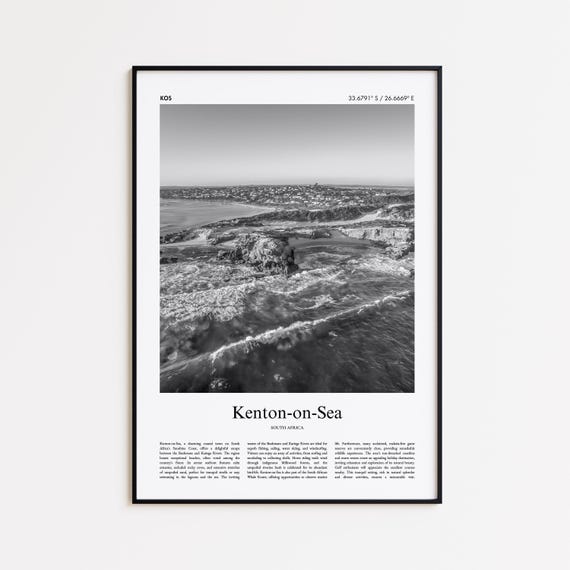Kentononsea Black And White Print Photo Poster Travel Gift South Africa Wall Art