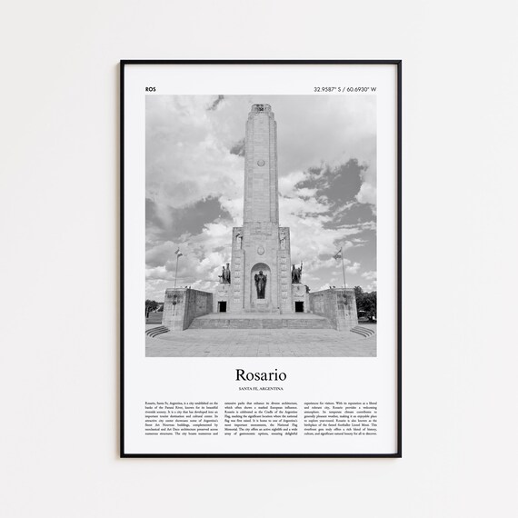 Rosario Argentina Black And White Flag Monument Photo Poster