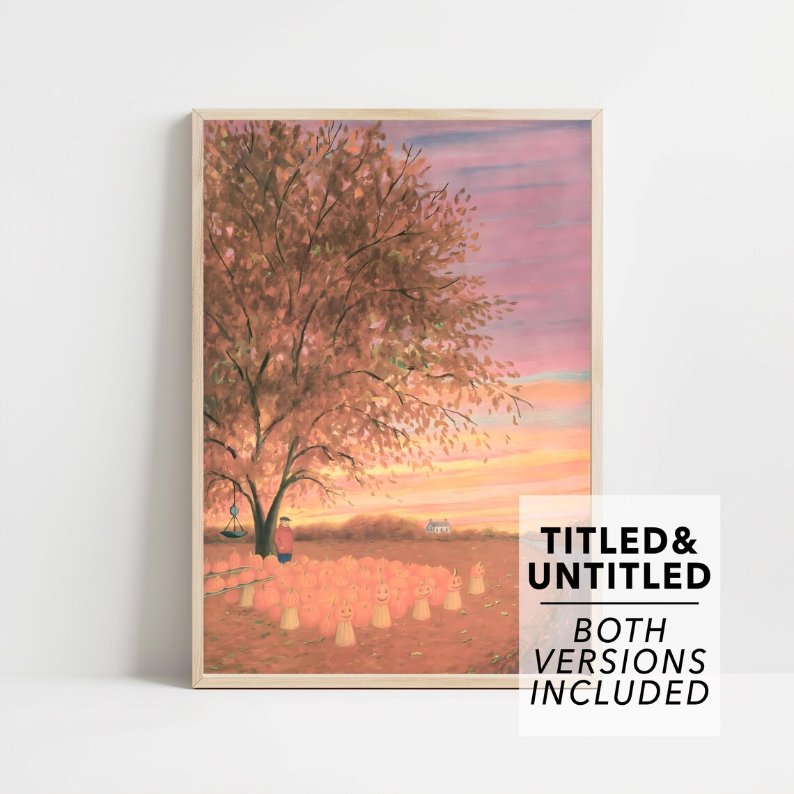 Pumpkin Patch Sunset Autumn Harvest Farm Landscape Harvest Poster