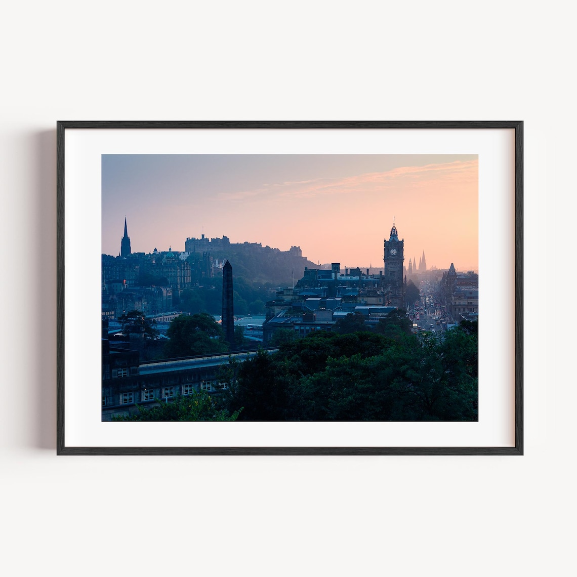 Edinburgh Sunset Skyline Castle Calton Hill Scotland City Photo Poster