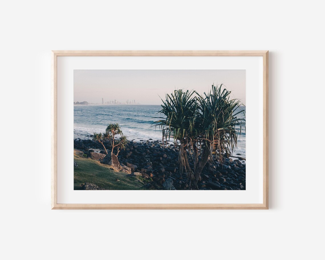 Gold Coast Skyline Print Burleigh Heads Seascape Australia