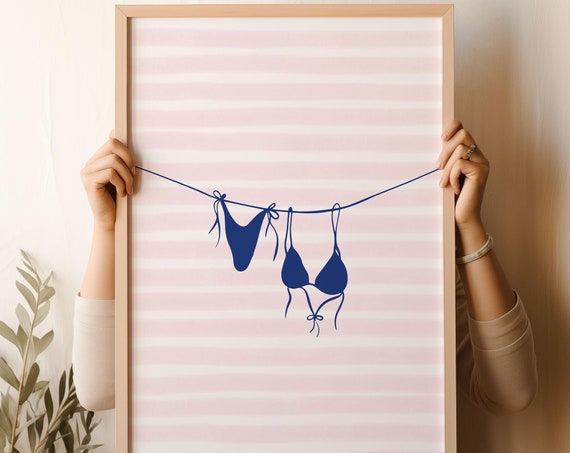 Bikini Print Coastal Cowgirl Beach Wall Art Print