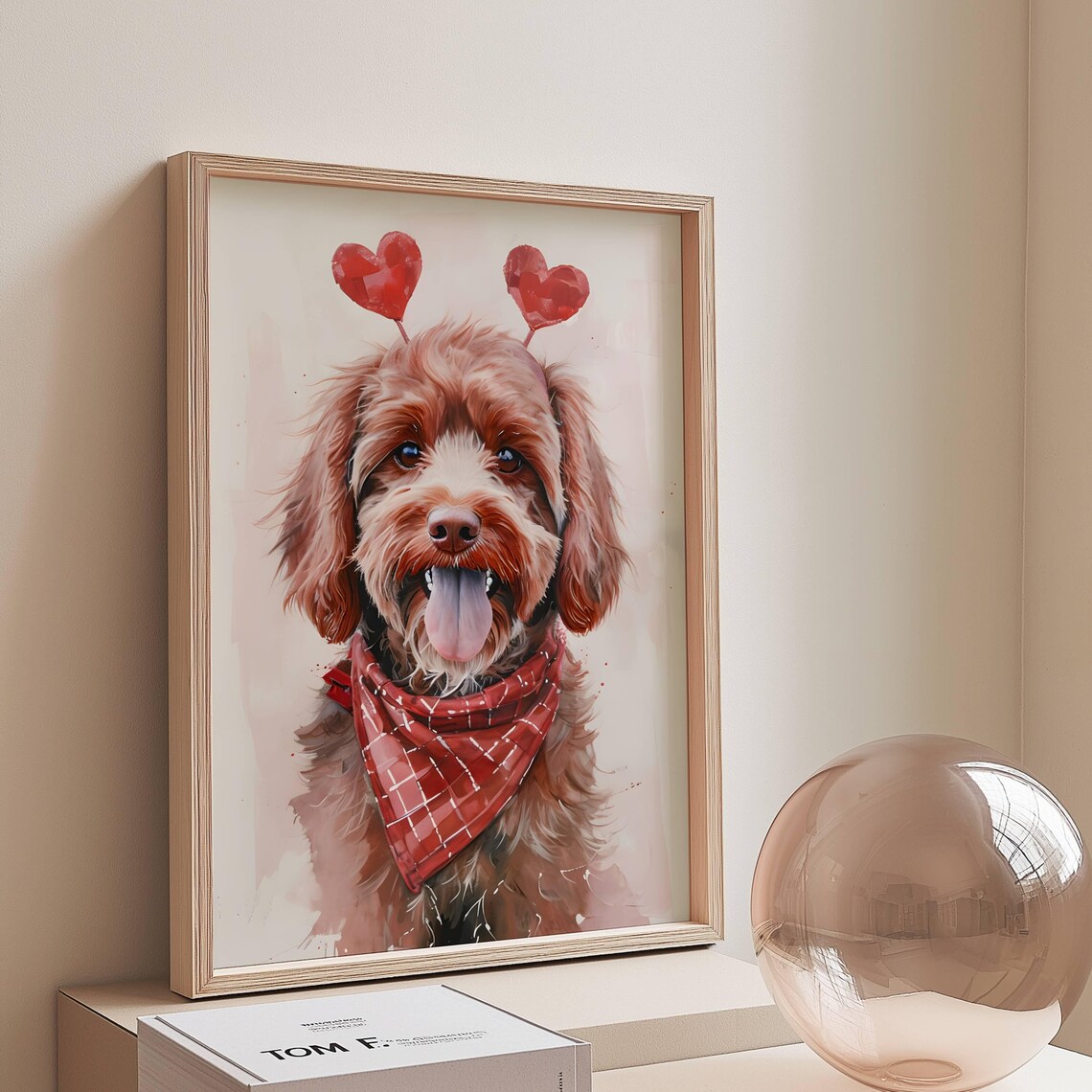 Cavapoo Art Print, Valentine's Day Home Decor