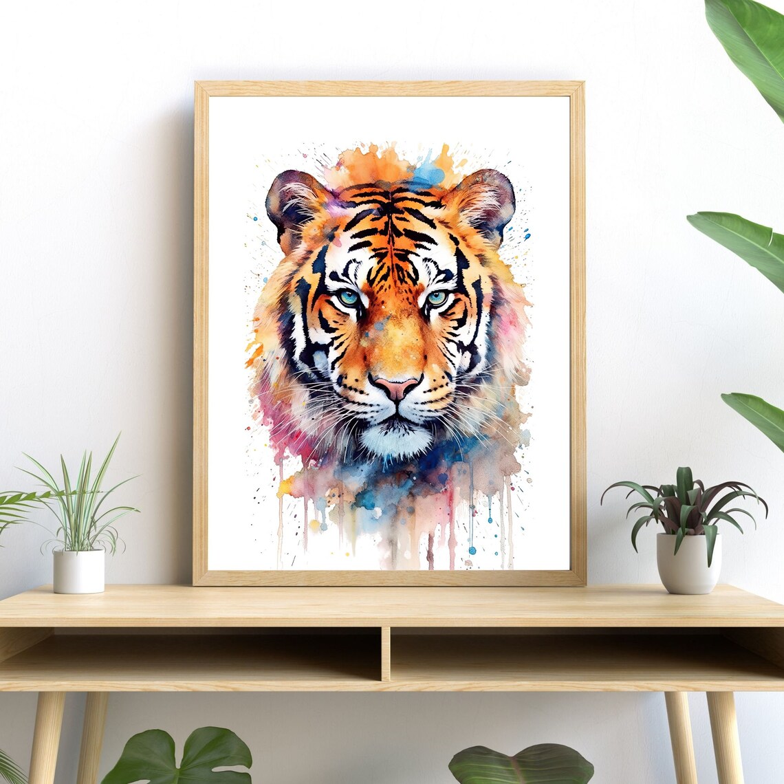 Vibrant Watercolor Tiger, Nature Lovers Decor