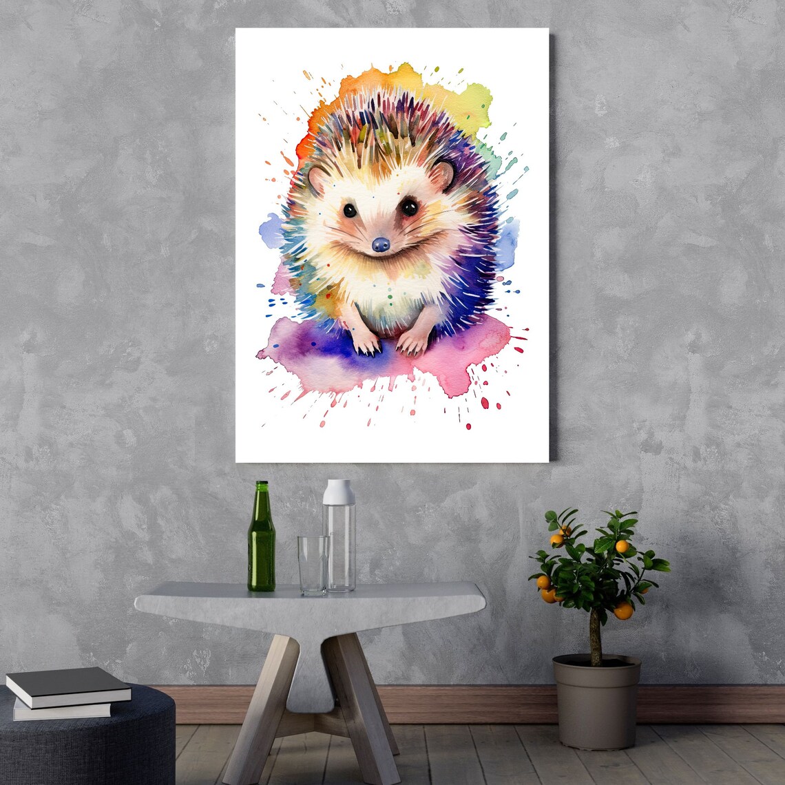 Hedgehog Watercolor Art Print, Adorable Wall Decor - Image 3