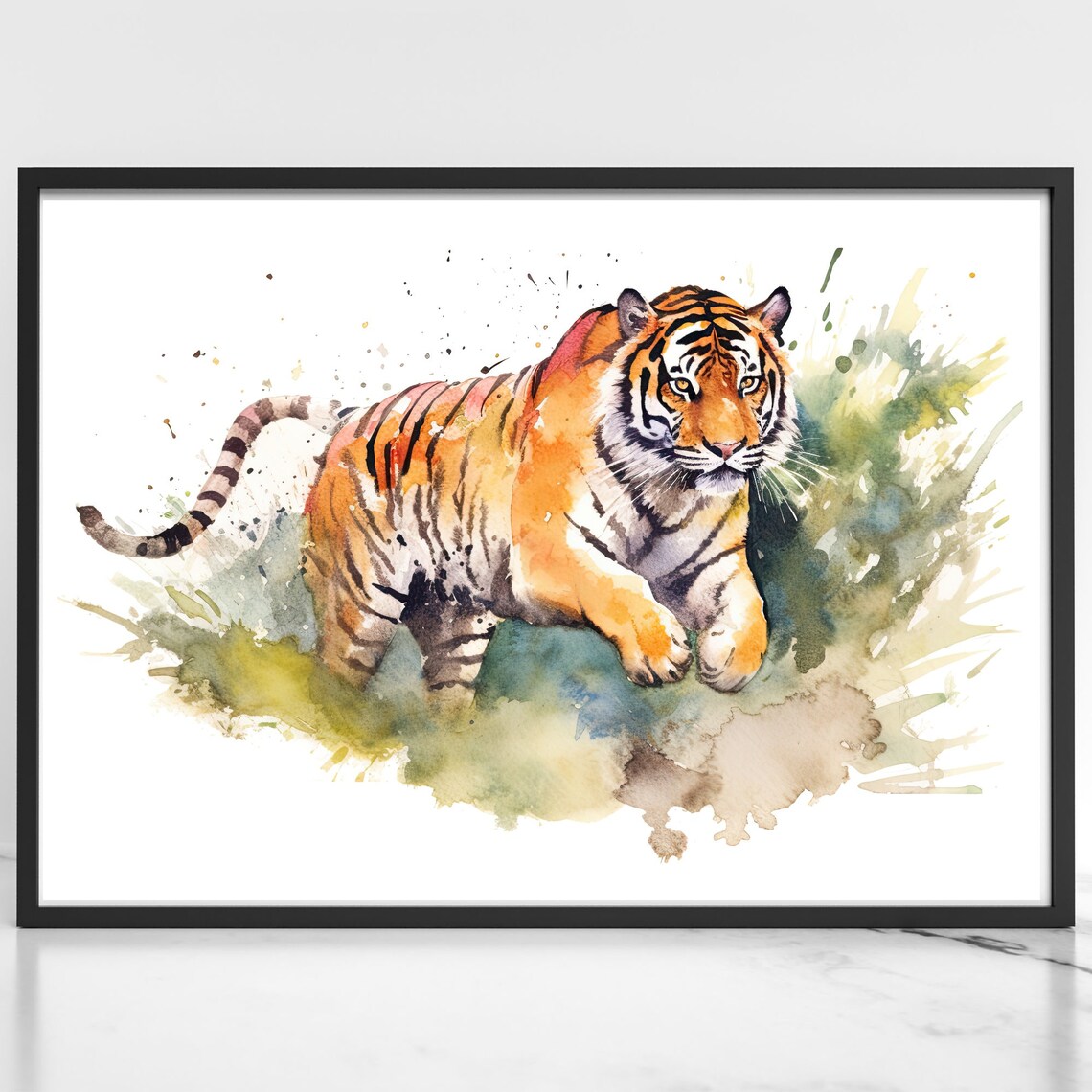 Tiger Watercolor Art Print, Nursery Decor