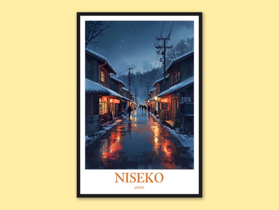Niseko Ski Print Mount Yotei Winter Japan Travel Poster