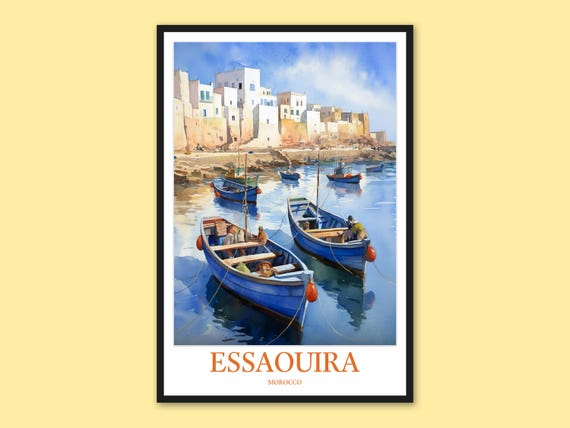 Essaouira Morocco Travel Poster Coastal Wall Art