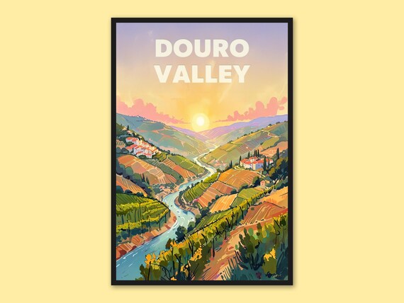 Douro Valley Portugal Sunset Over The Vineyard Valley Poster