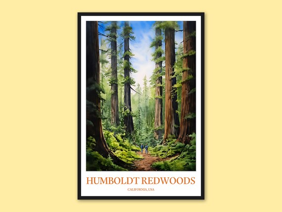 Humboldt Redwoods Travel Poster State Park Wall Art