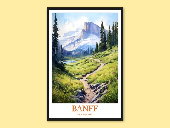 Banff National Park Wildflower Valley Rocky Trail View Poster