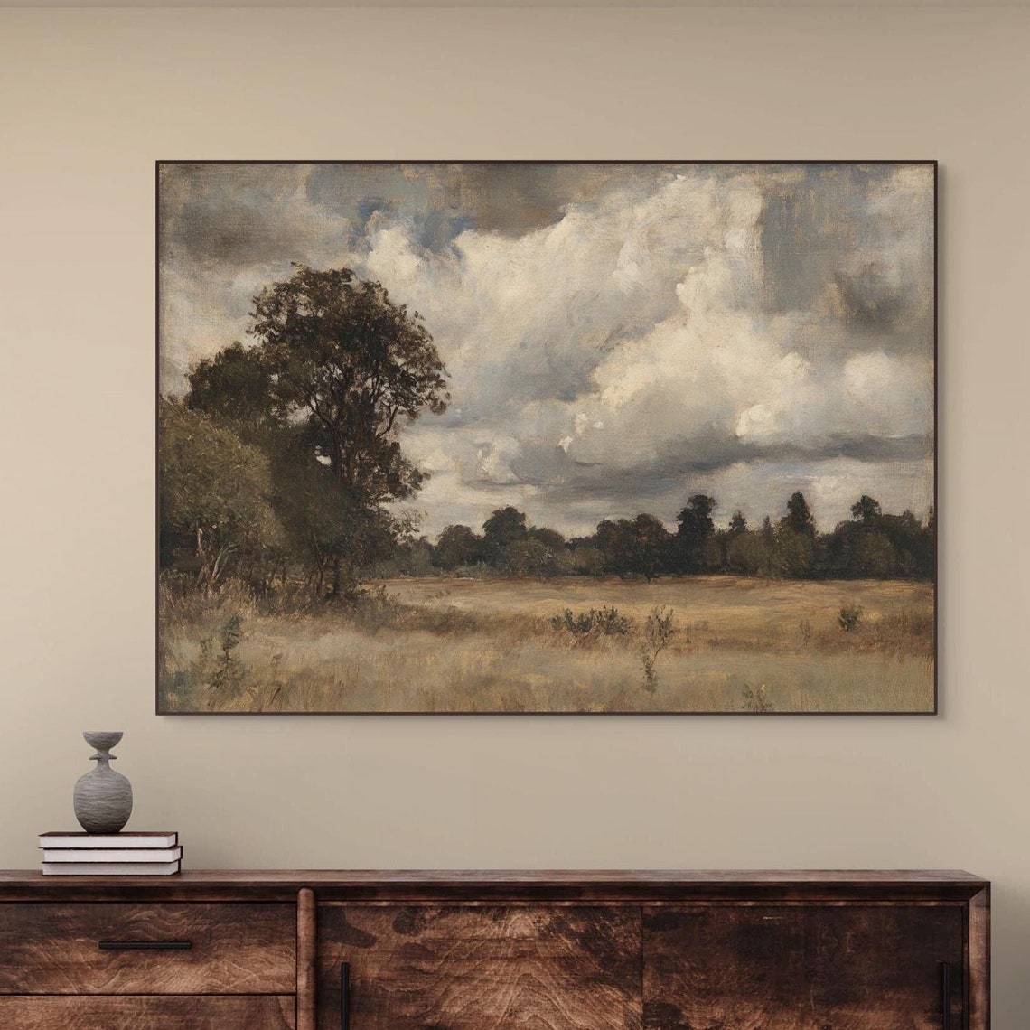 Warm Neutral Abstract Rolling Hills Earth Tone Modern Wall Art