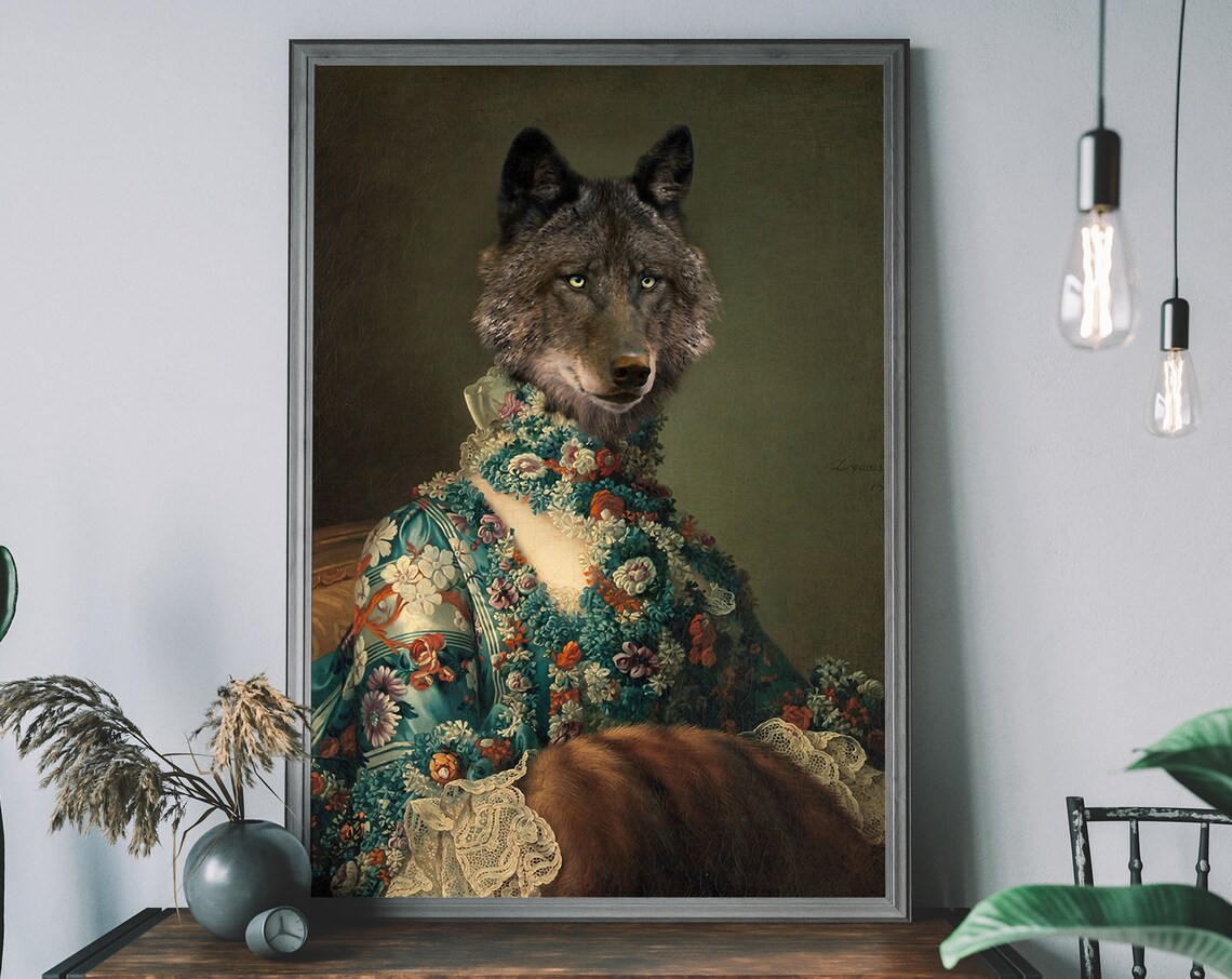 Renaissance Animal Wolf Portrait Art Print