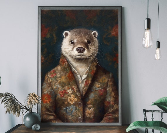 Otter Human Body Funny Wall Art Print