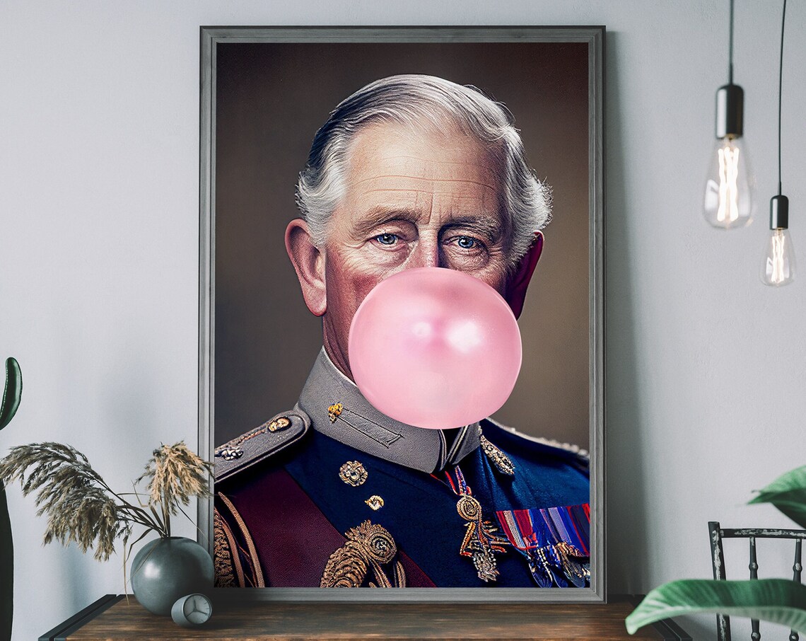 King Charles III Coronation Art Print, Urban Decor