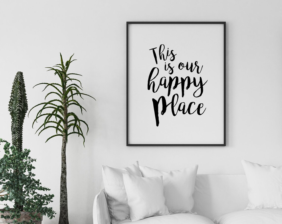 Our Happy Place Print, Farmhouse Wall Art