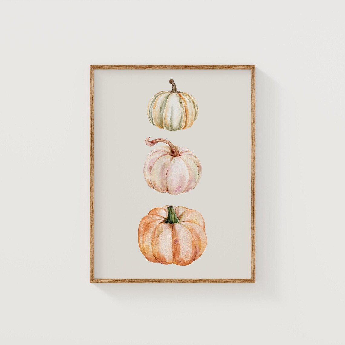 Watercolor Pumpkins Stacked Trio Fall Farmhouse Autumn Poster - Image 4
