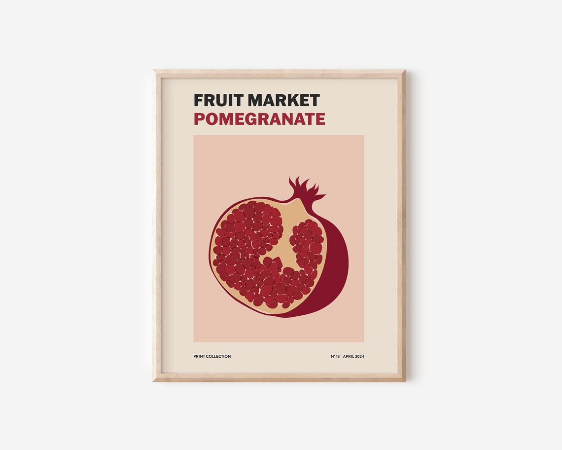 Pomegranate Fruit Market Abstract Poster Print - Image 2