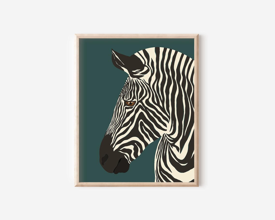 Zebra Jungle Safari Modern Boho Art Print - Image 2