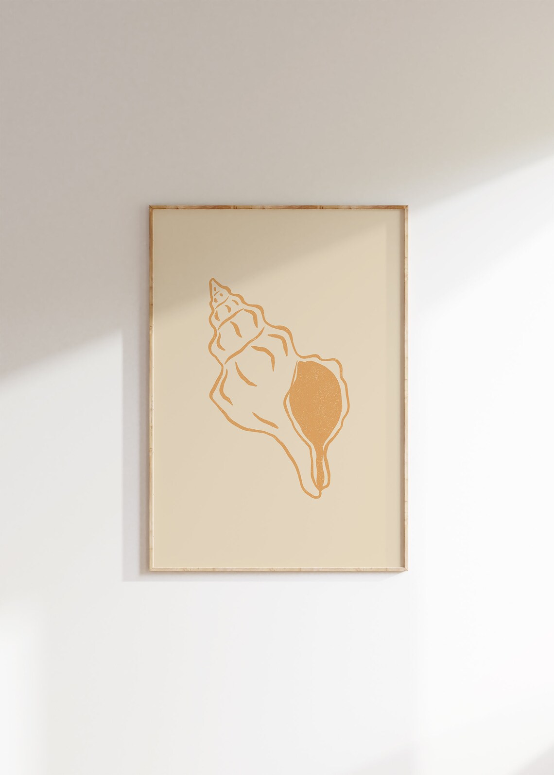 Seashell Line Art Print, Boho Coastal Decor