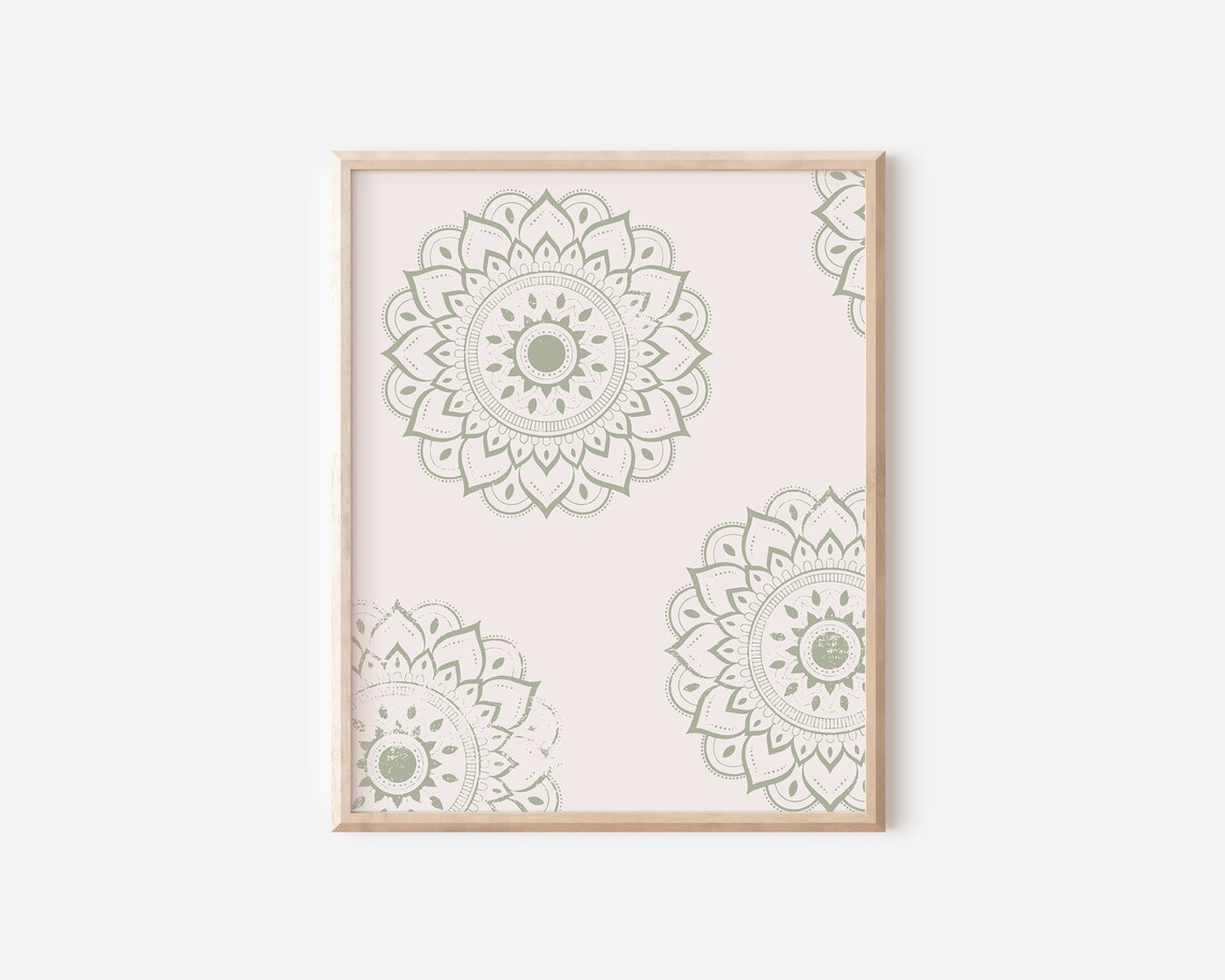 Boho Block Print Pattern Art Print, Bohemian Decor