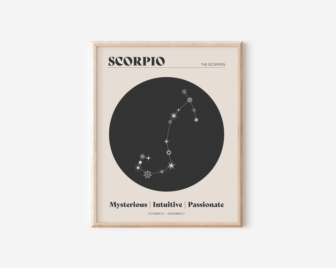 Scorpio Star Constellation Art Print, Neutral Decor - Image 2