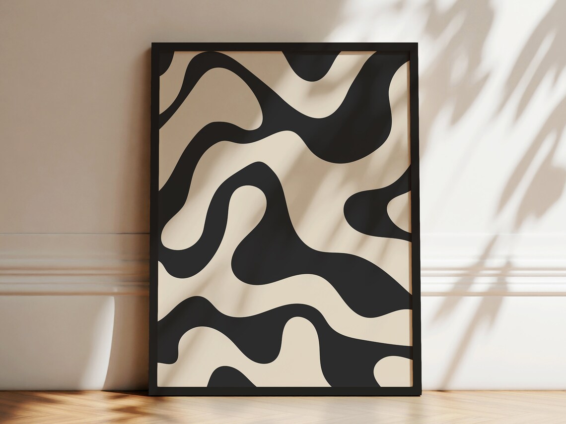 Japandi Abstract Minimalist Art Print, Neutral Decor