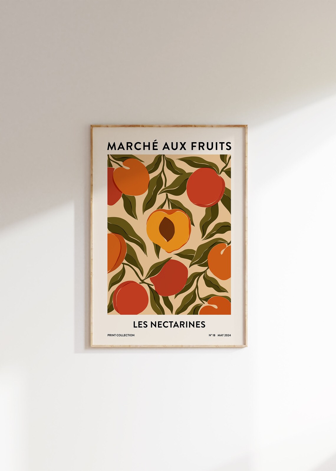 Nectarines Abstract Botanical Kitchen Art Print - Image 2