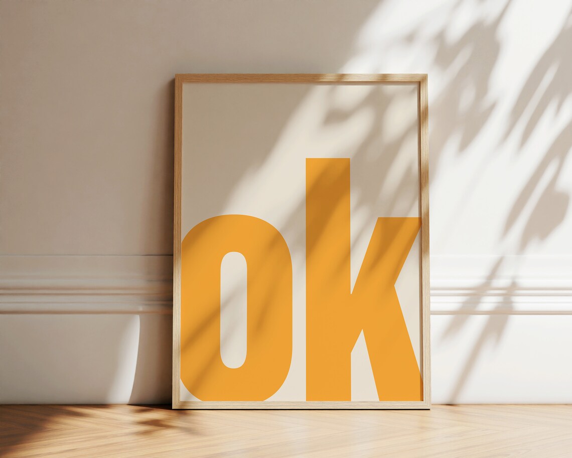 OK Typography Minimalist Poster Print - Image 2