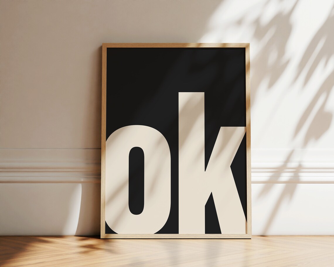 Ok Typography Minimalist Modern Art Print - Image 2