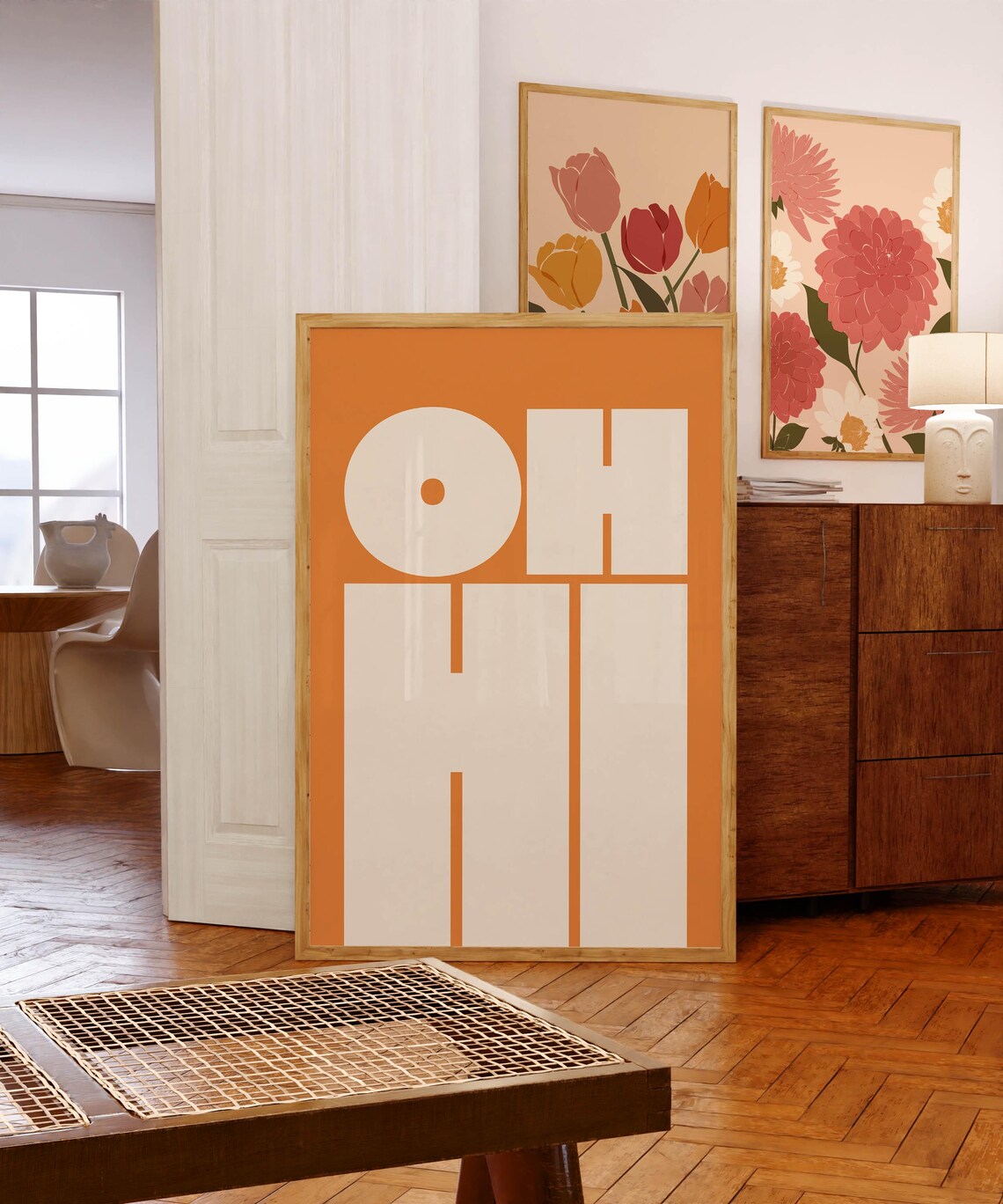 Oh Hi Modern Typography Poster, Bold Type Art