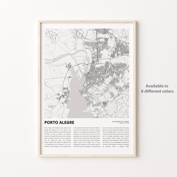 Porto Alegre Brazil City Street Minimalist Map Travel Poster