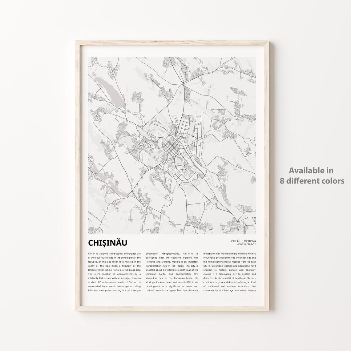 Chiinu Map Print Travel Wall Decor Art Housewarming Gift