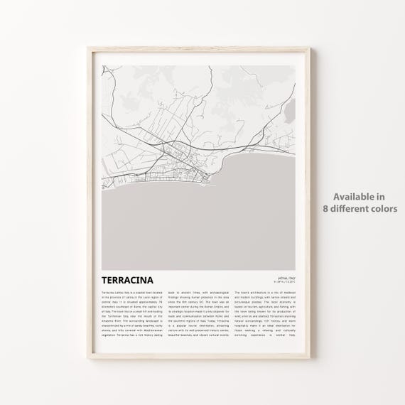 Terracina Italy Minimalist City Map Travel Wall Decor Poster