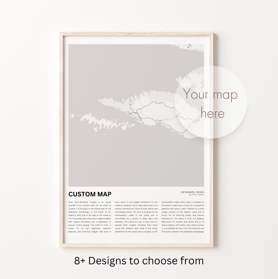 Custom Map Print City Travel Art, Personalized
