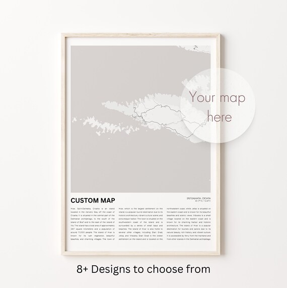 Custom Map Print City Travel Art, Personalized