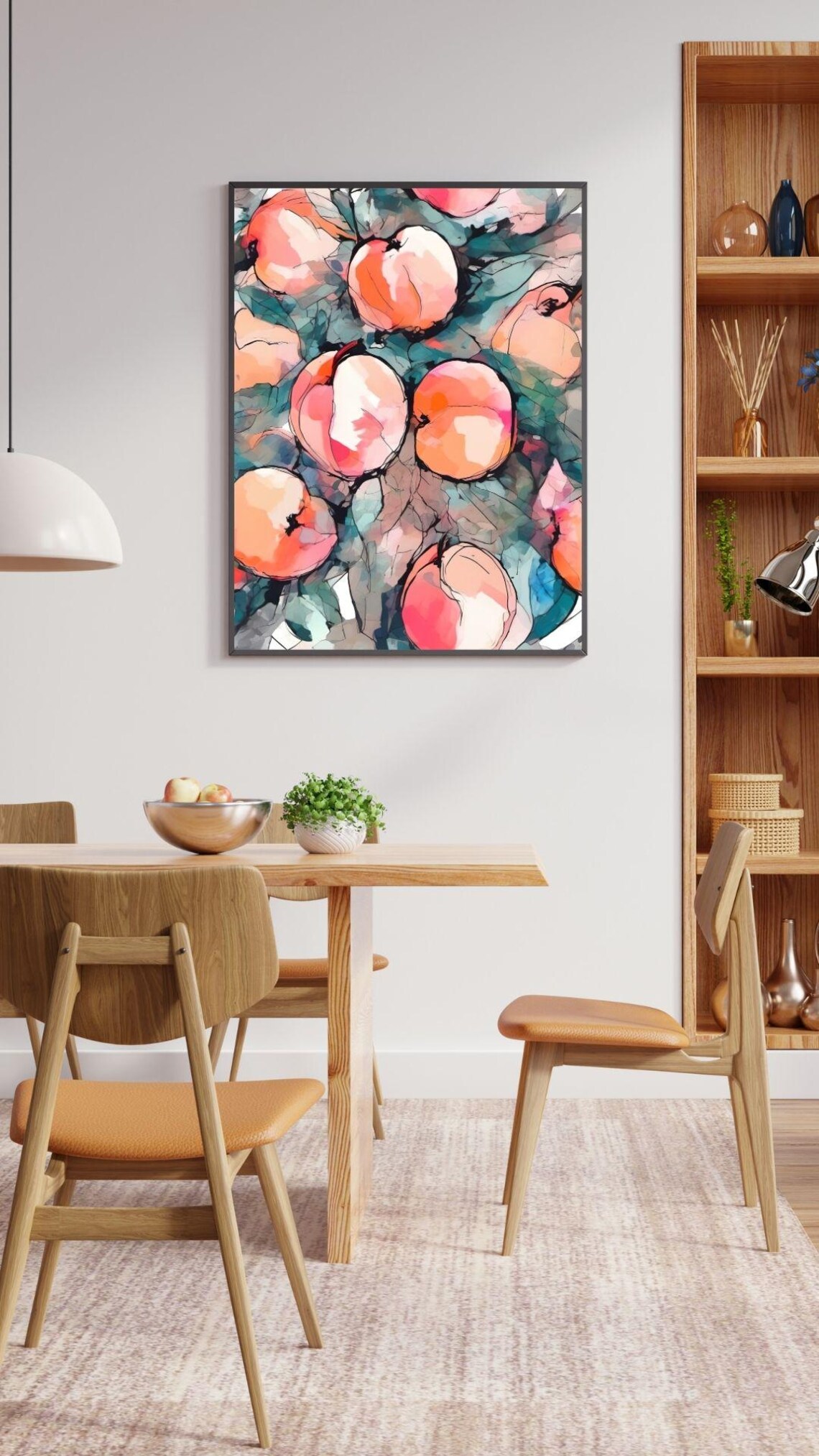 Peach Print Fruit Market Print Art Abstract Wall Art Art Colourful Art Maximalist Minimalistic - Image 3